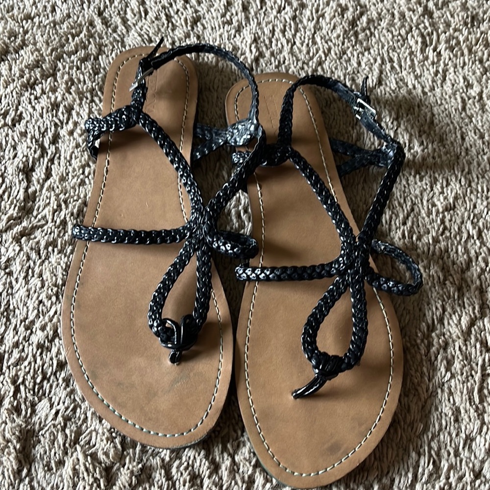 Merona Black Braided Sandals